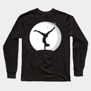 Handstand Gymnastics Moonlight Silhouette For Gymnasts Long Sleeve T-Shirt